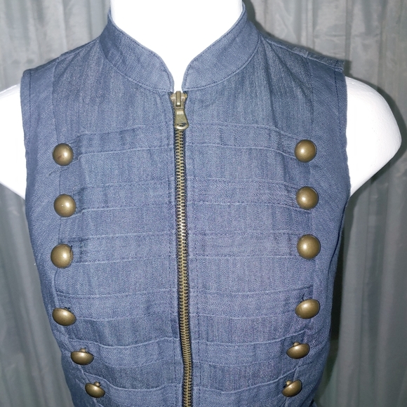 OBO Military style denim vest. SIZE S. 34" bust. - Picture 2 of 7